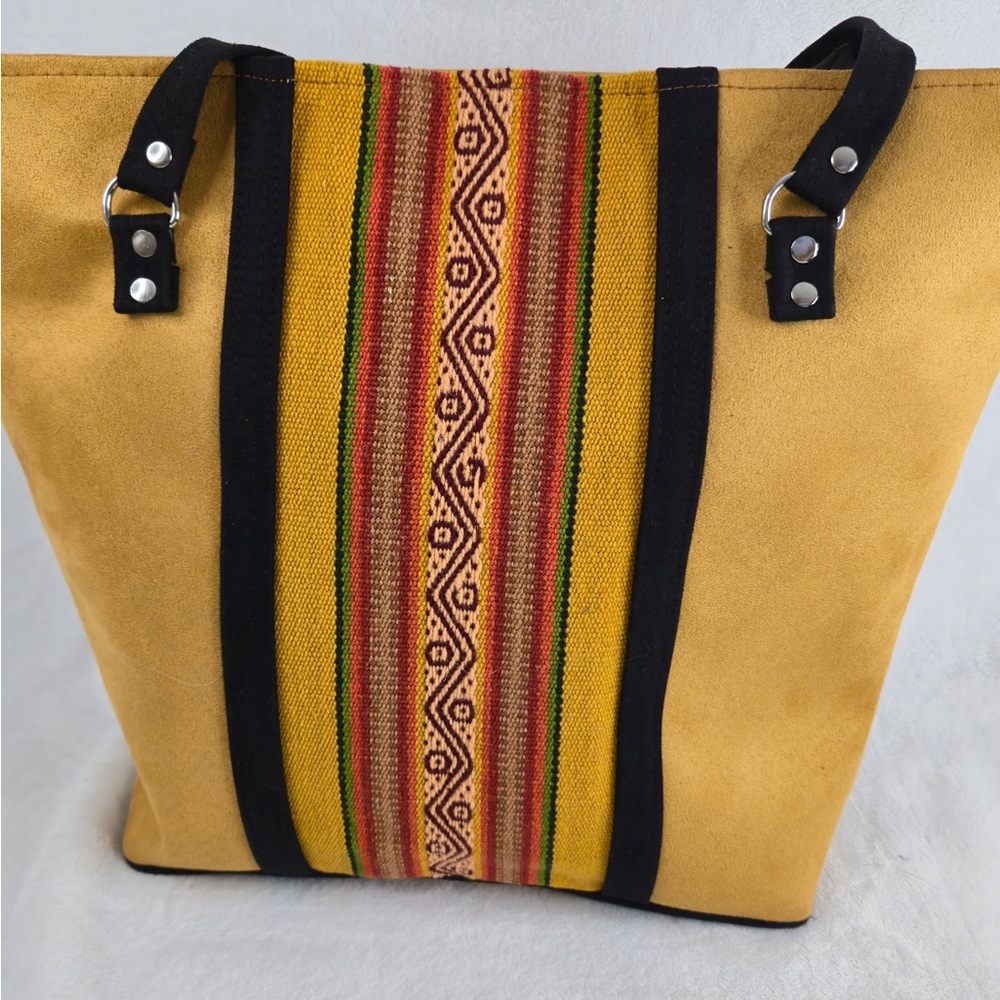 Artisan Yellow and Black Tote Bag